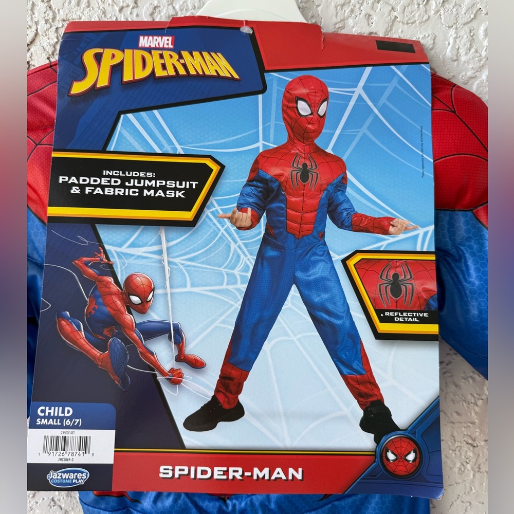 Marvel Spider-Man Red and Blue Padded Muscle Kids Costume size 6/7 - Picture 9 of 16